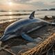 dolphin trapped in fence