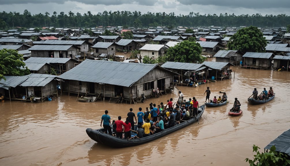 kuching residents trapped by flood