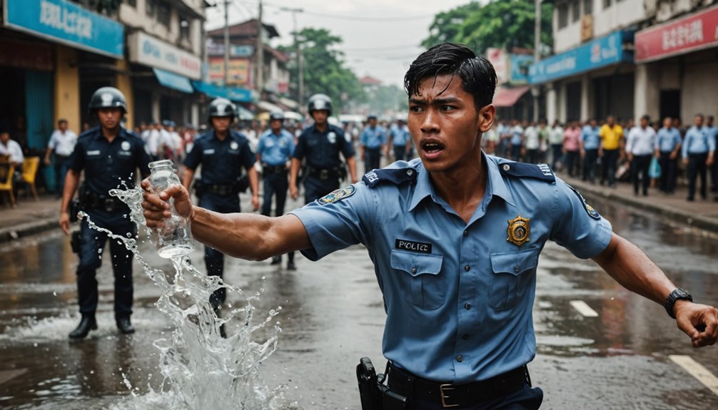 teen sprays acid police