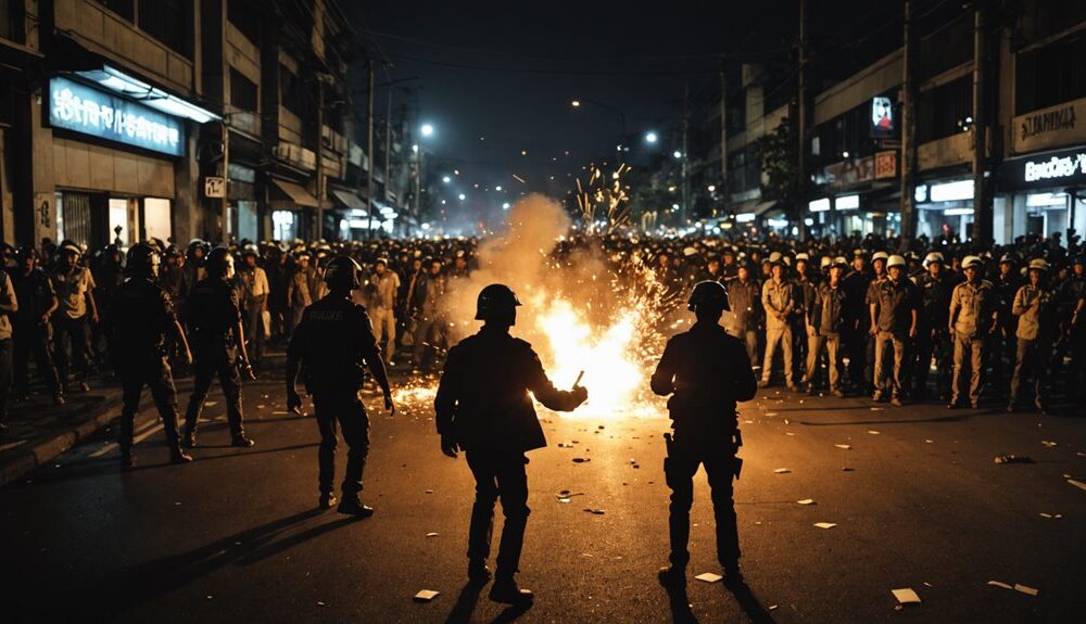 fireworks thrown in bandung