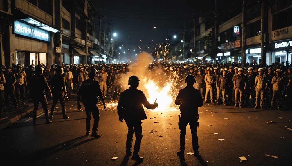 fireworks thrown in bandung