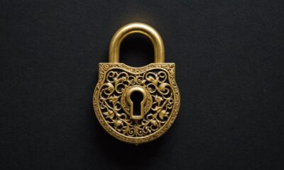 miniature roman gold lock