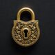 miniature roman gold lock