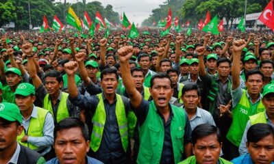 ribuan ojol melakukan protes