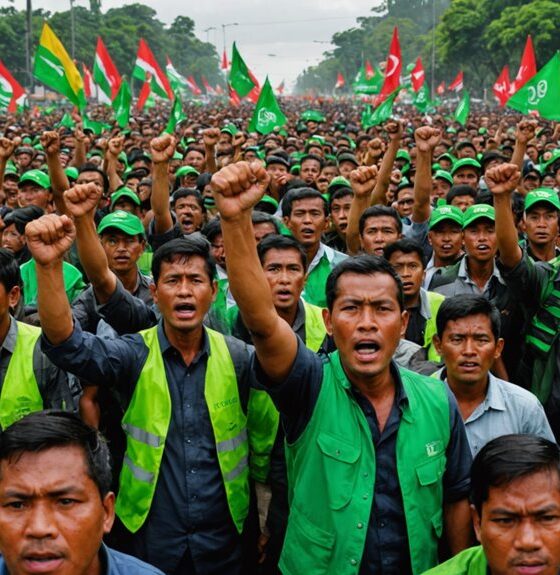 ribuan ojol melakukan protes