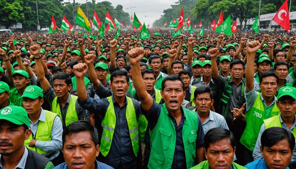 ribuan ojol melakukan protes